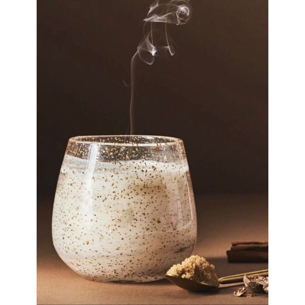 NWT Anthropologie Icicles Spiced Eggnog (Gourmand Spice) Candle, 65 HR Burn Time
